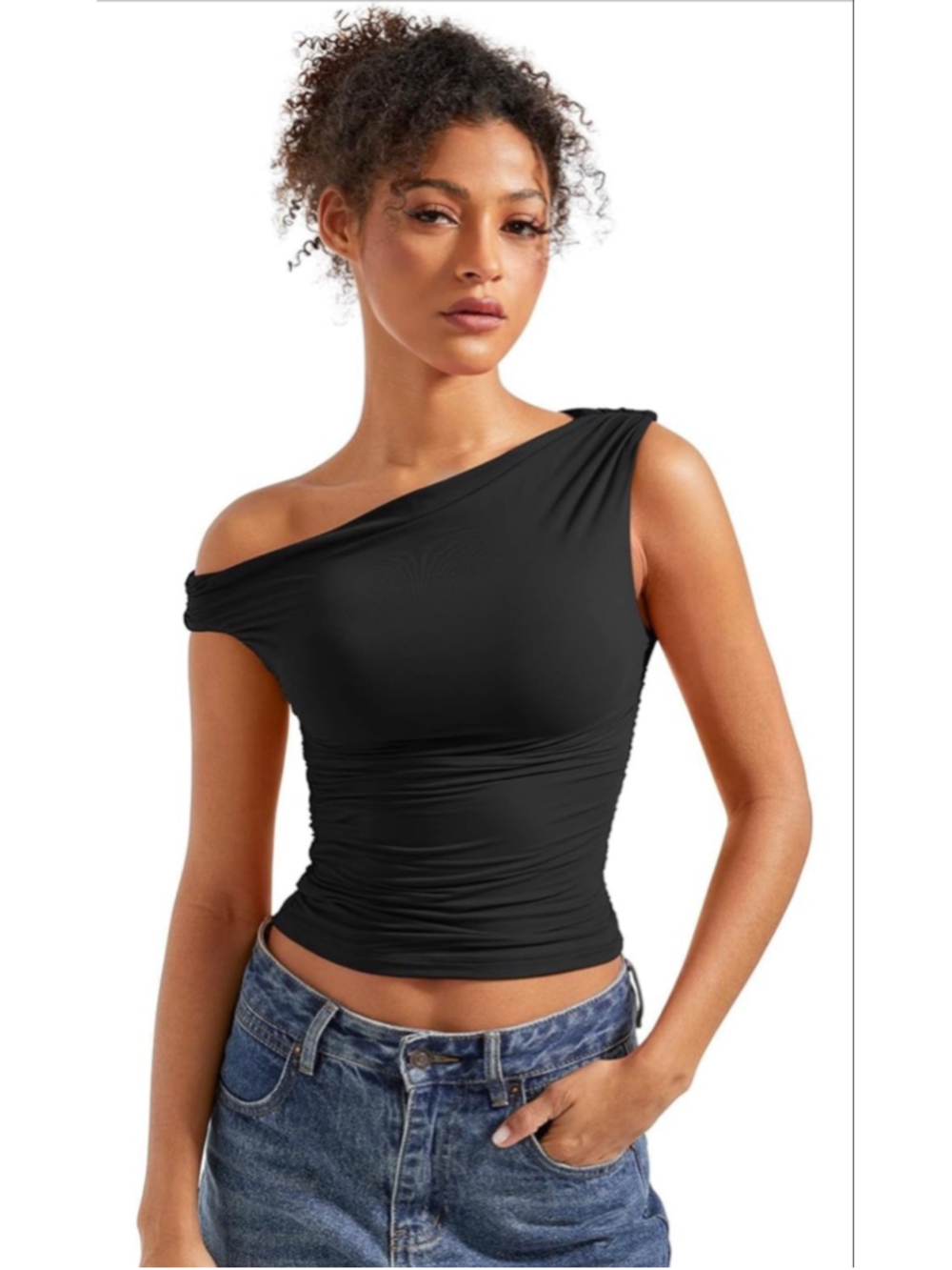 NEW SUUKSESS Women Off Shoulder Tops Sleeveless Shirt Y2K Going Out XS